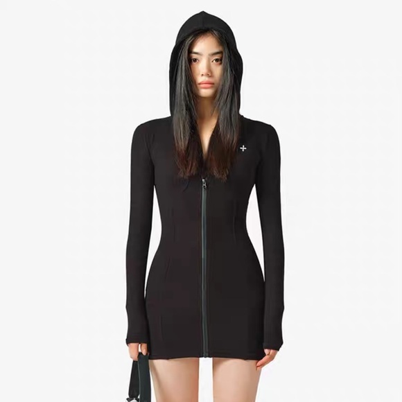 SMFK Dresses & Skirts - SMFK Long Sleeve Compass Zipper Dress